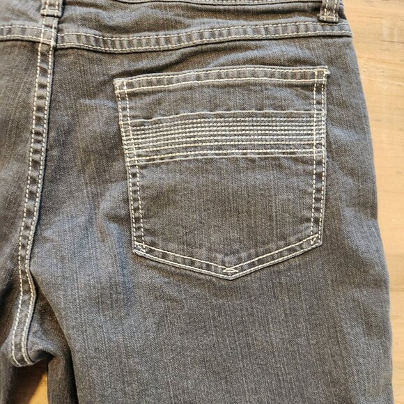 Jordache Jeans Straight Dark Wash Black Denim Bow Ankle Zip Size‎ 30 - 32x26 EUC - Picture 8 of 16